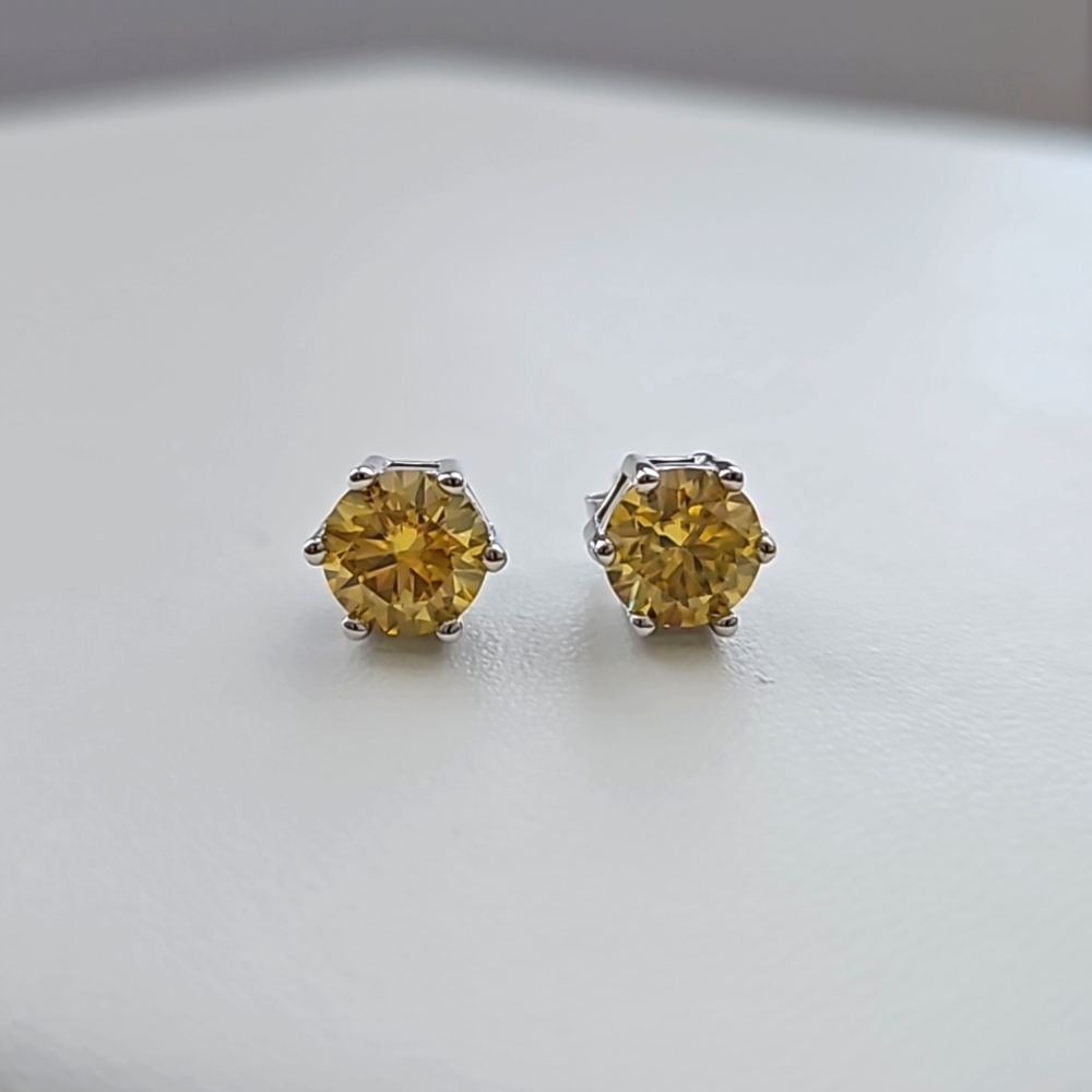 1ct x2 Lemon Yellow Earrings